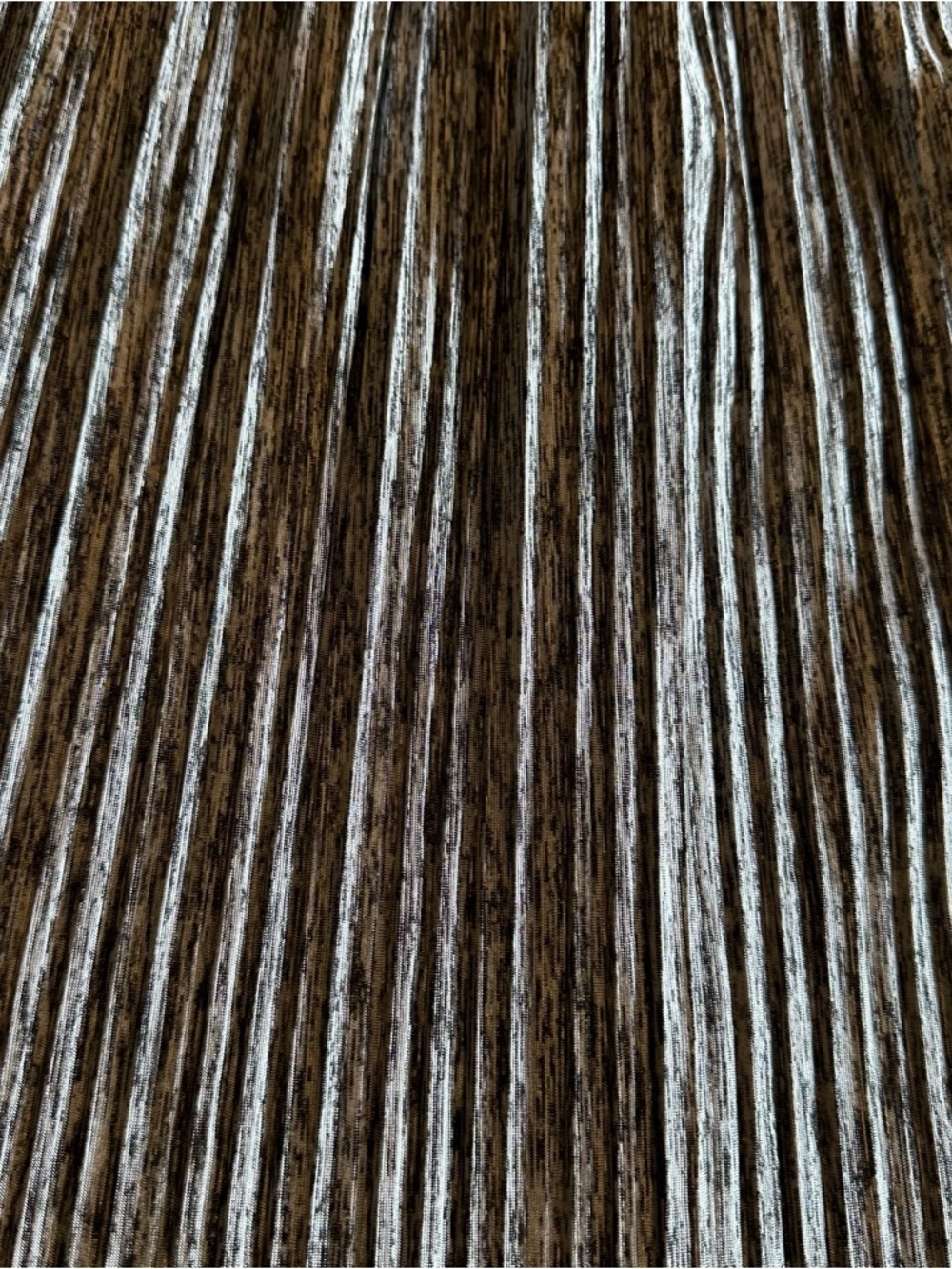 Joe B Pleated Metallic Silver and Black Midi Skirt - Picture 2 of 5